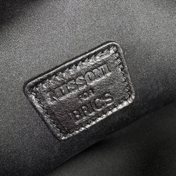 NWT Missoni For Bric’s Travel Laptop Tablet Case Blue Zigzag Italian Designer - Picture 9 of 14